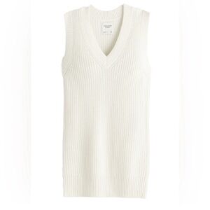 Abercrombie & Fitch Off-White Knit Sweater Vest Dress